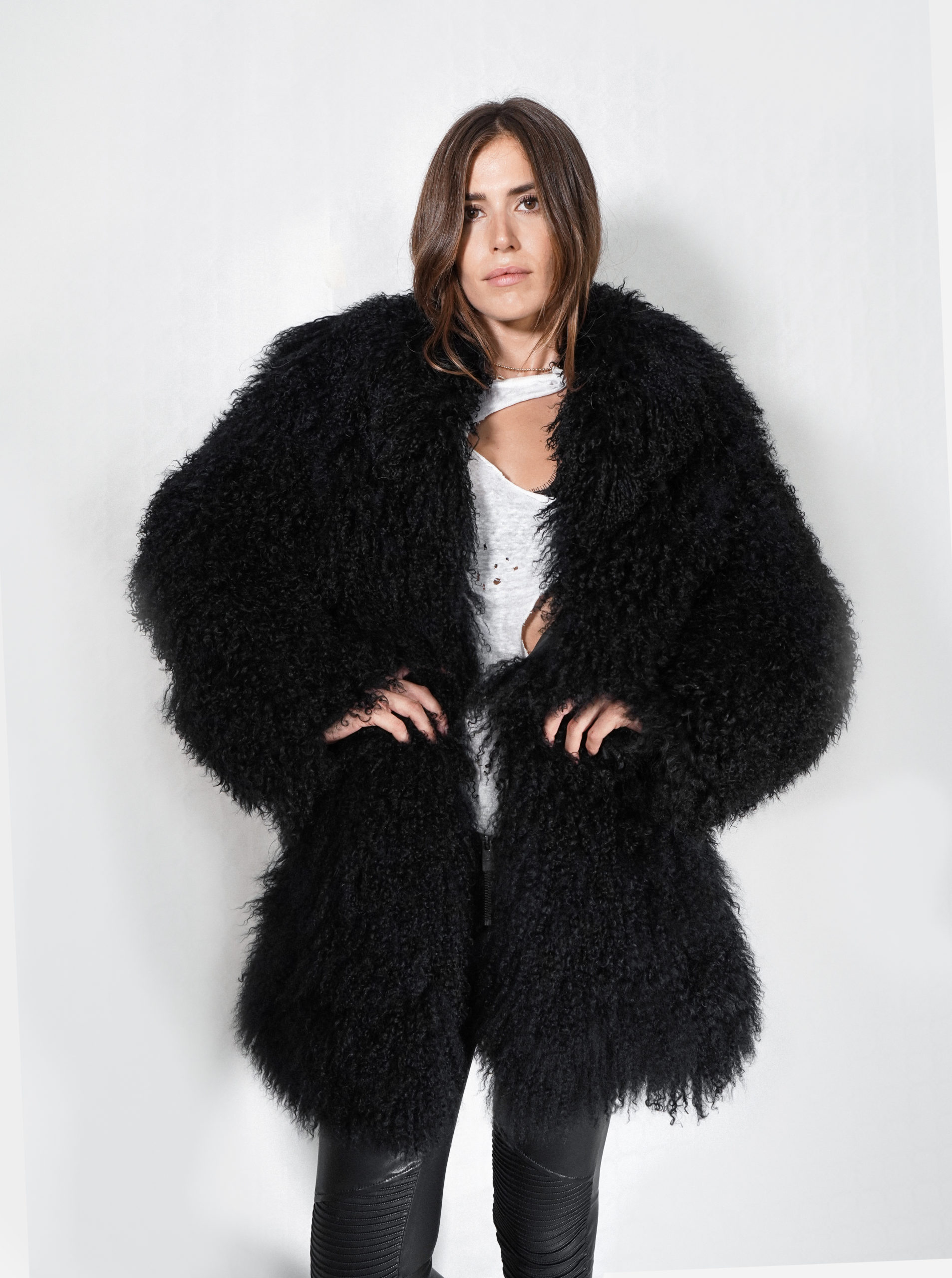 Tilbageholdelse Skråstreg Produktion Yeti Black Fur Coat – Gel·bert